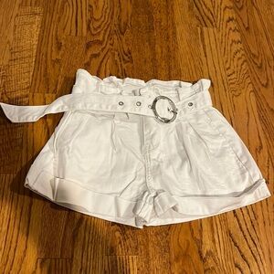 Machine Woman’s White Jean Shorts With Belt